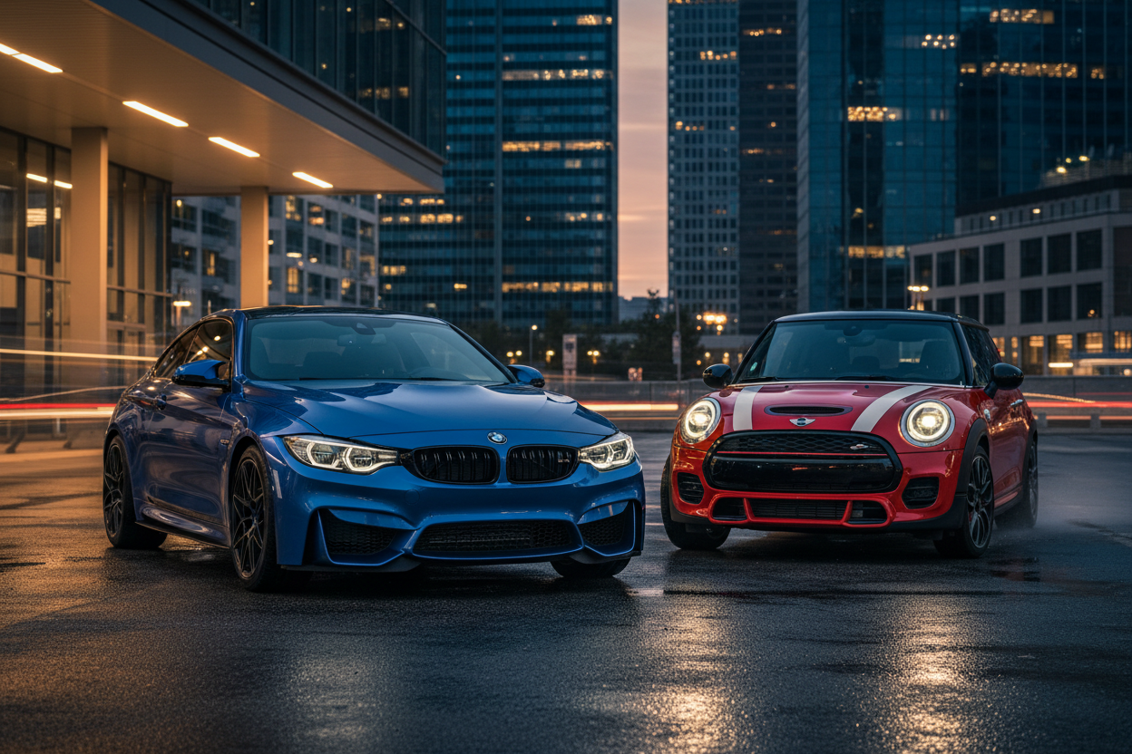 BMW M4 et mini JCW